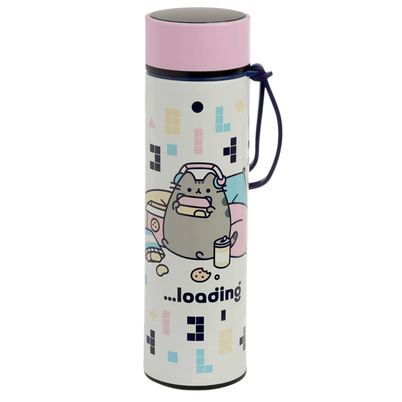 Pusheen Gaming insulated water bottle with digital thermometer