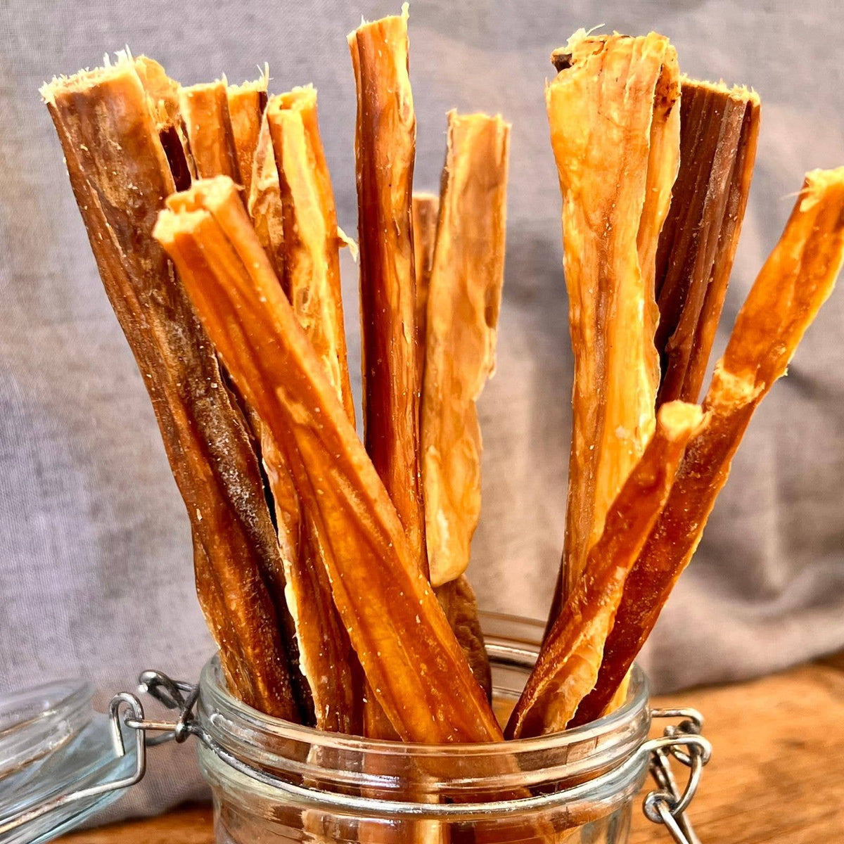 Dried pork intestine dog treats