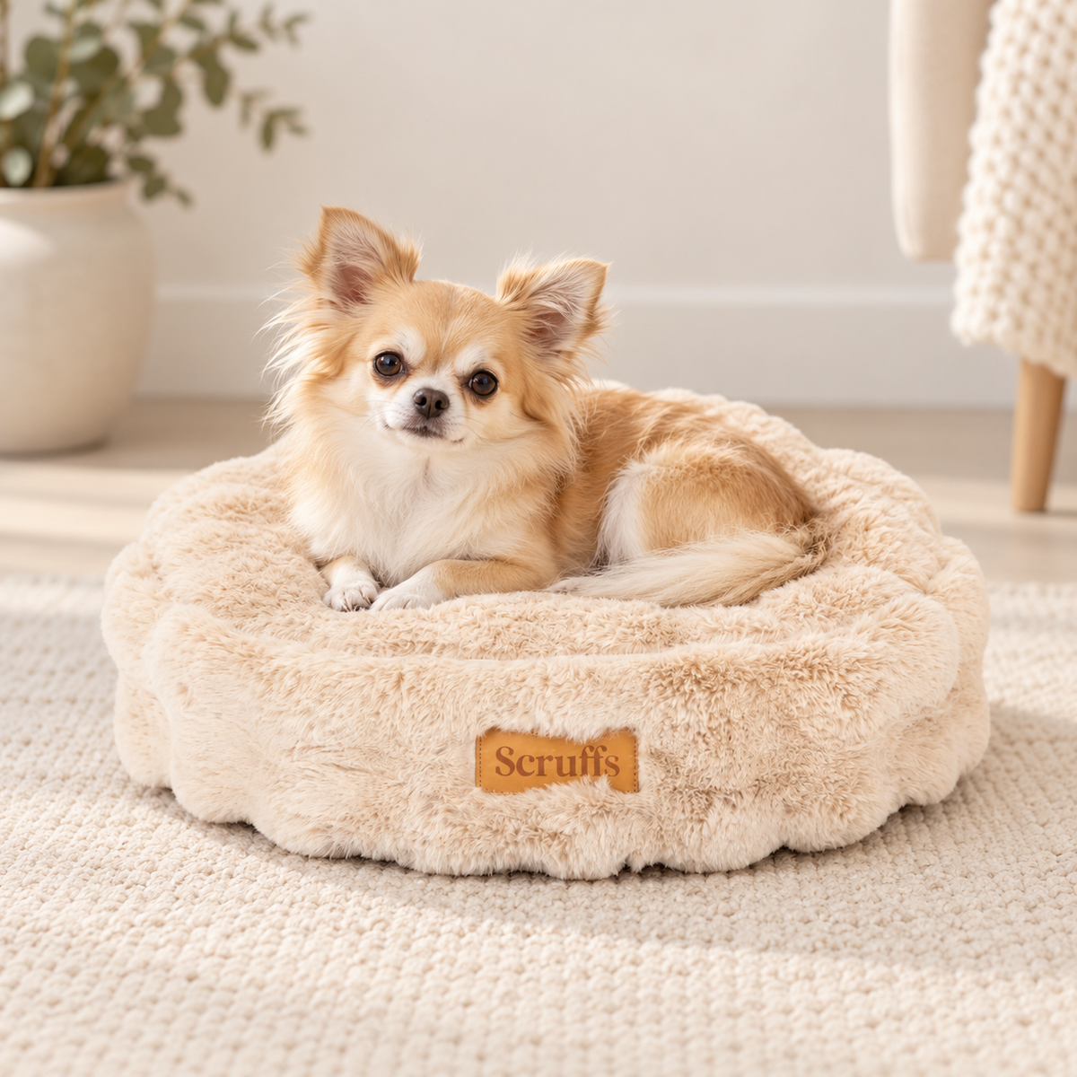 Cozy round cushion for cats and small dogs