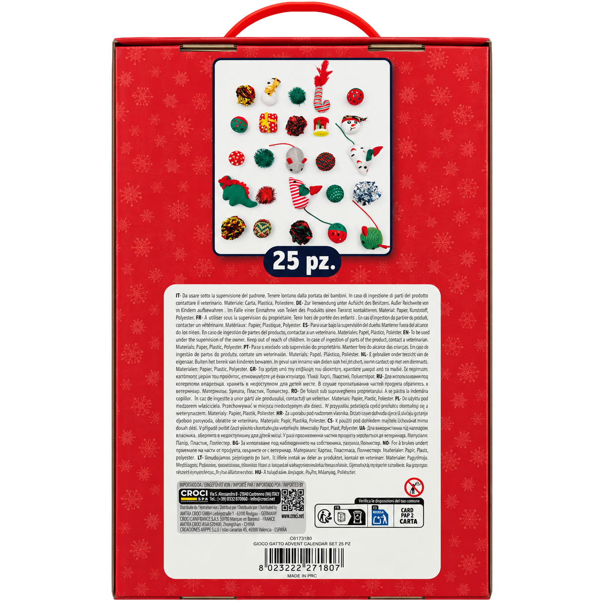 Advent calendar with 25 cat toys