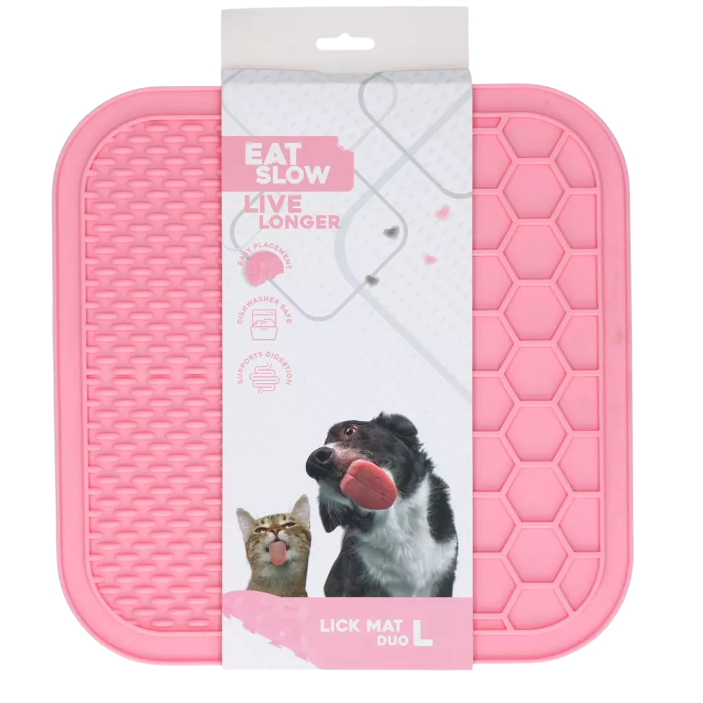 Dual-texture lick mat for dogs and cats