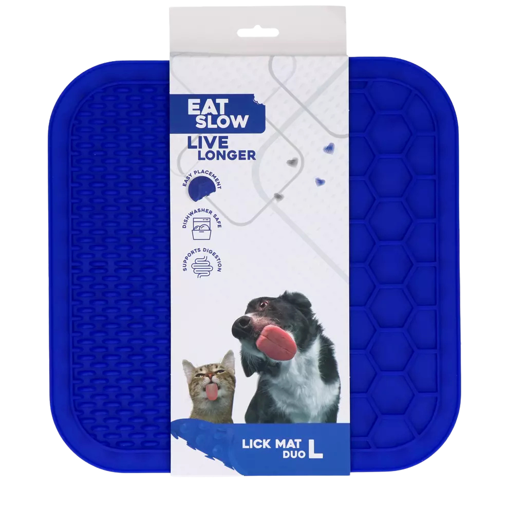 Dual-texture lick mat for dogs and cats