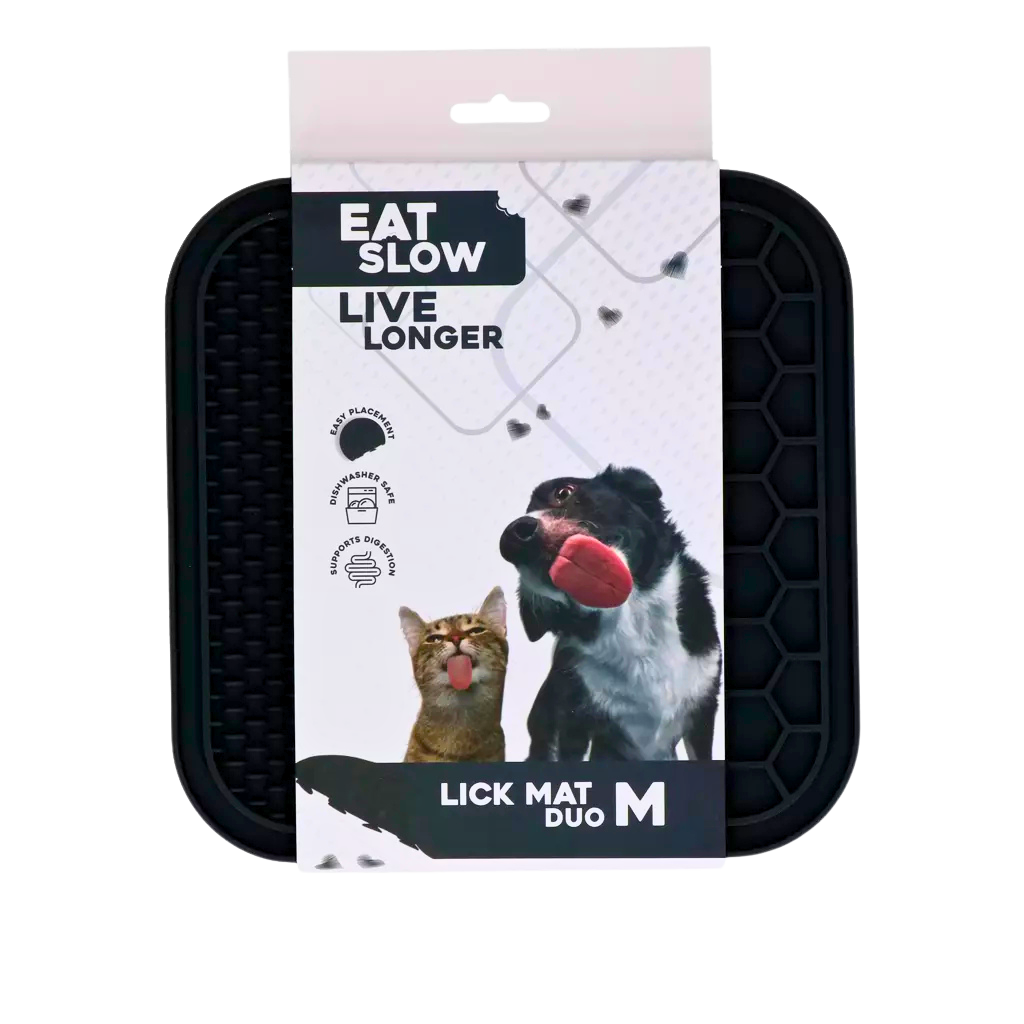 Dual-texture lick mat for dogs and cats