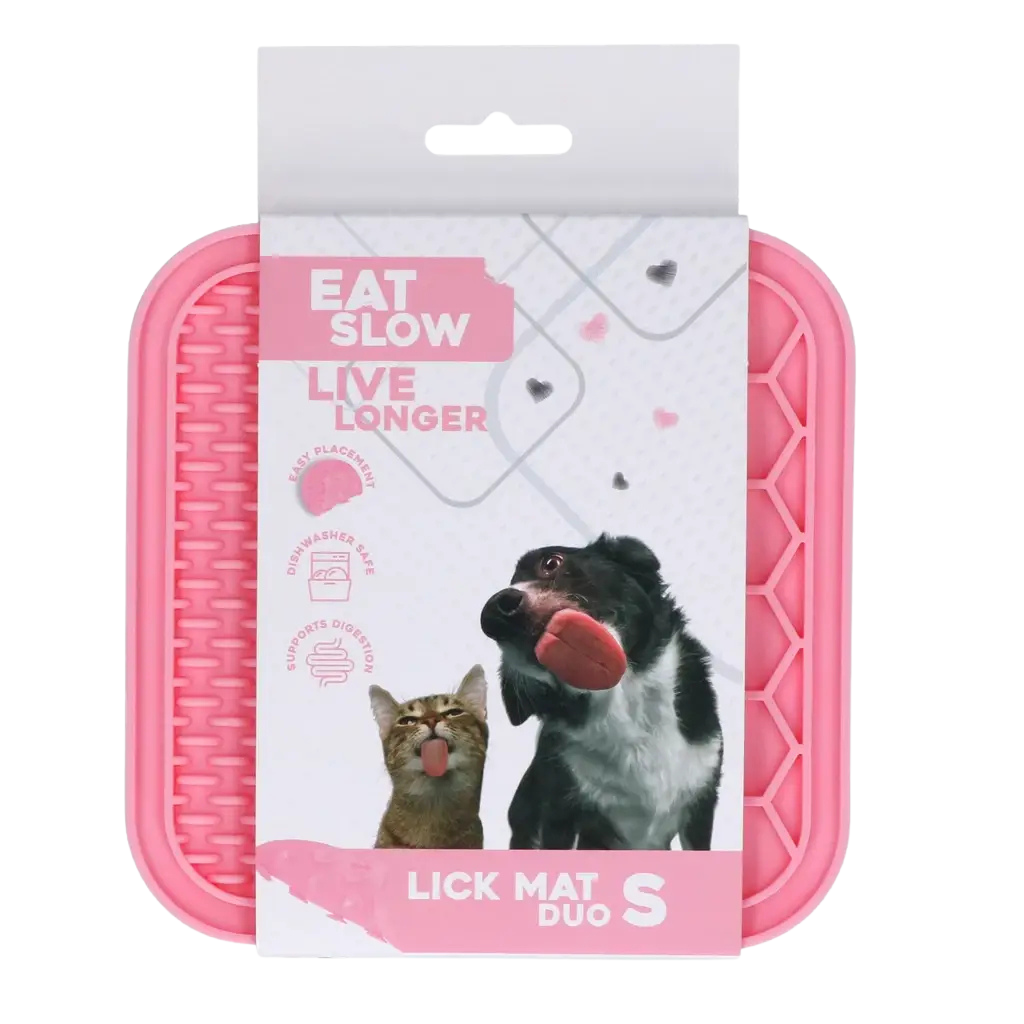 Dual-texture lick mat for dogs and cats