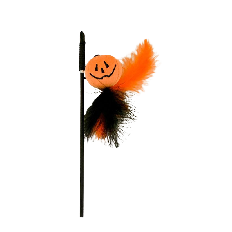 Pumpkin Halloween fishing rod cat toy