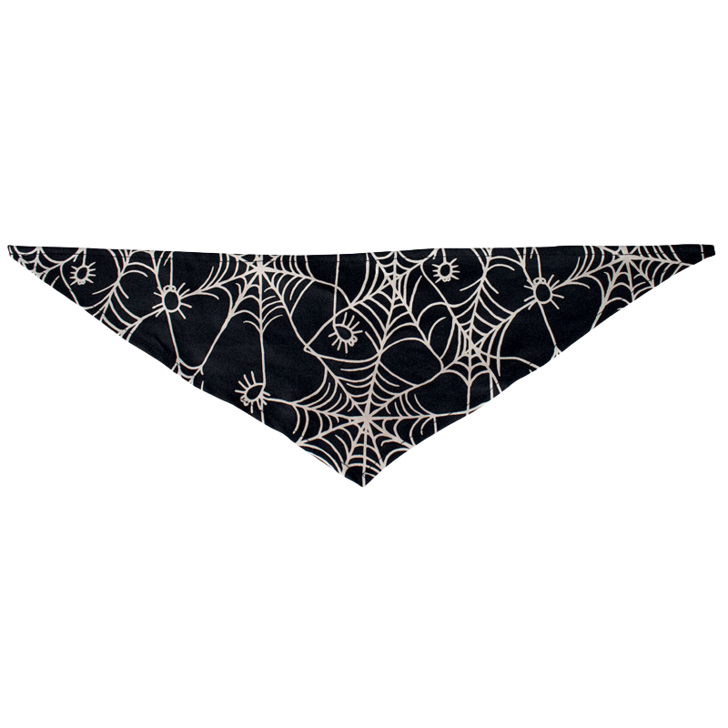 Glow-in-the-dark spider web dog bandana