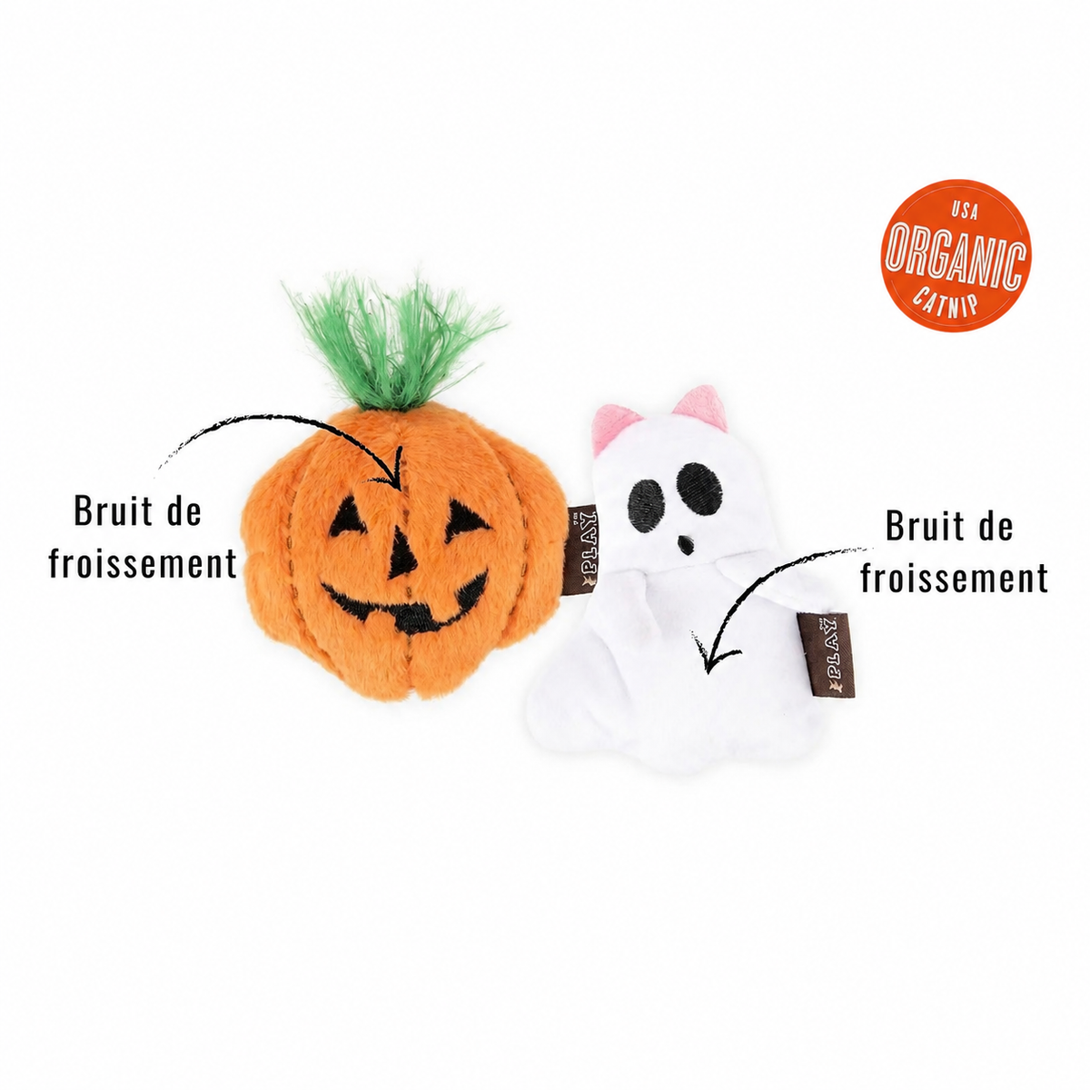 Set of 2 Boo Crew catnip Halloween toys for cats