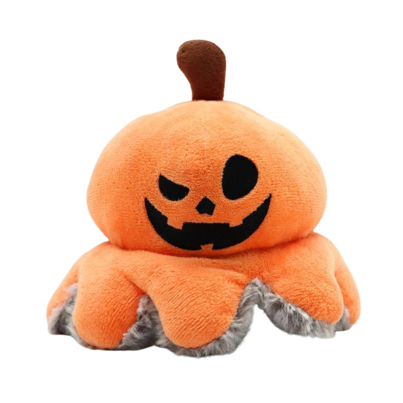 Reversible Halloween pumpkin dog toy