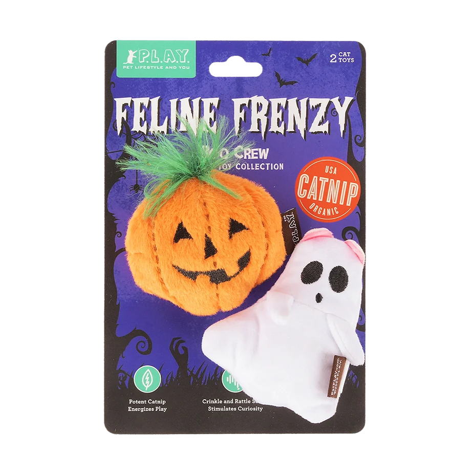 Set of 2 Boo Crew catnip Halloween toys for cats