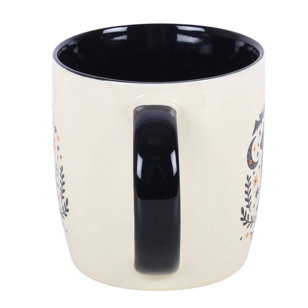 Black cat ceramic mug