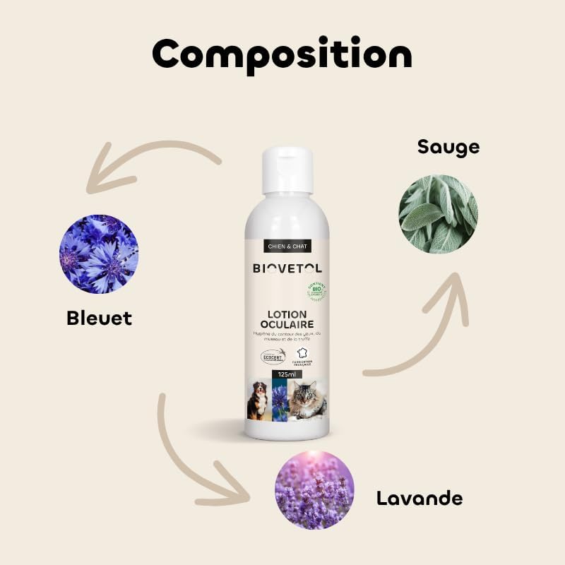 Organic eye lotion for dogs and cats