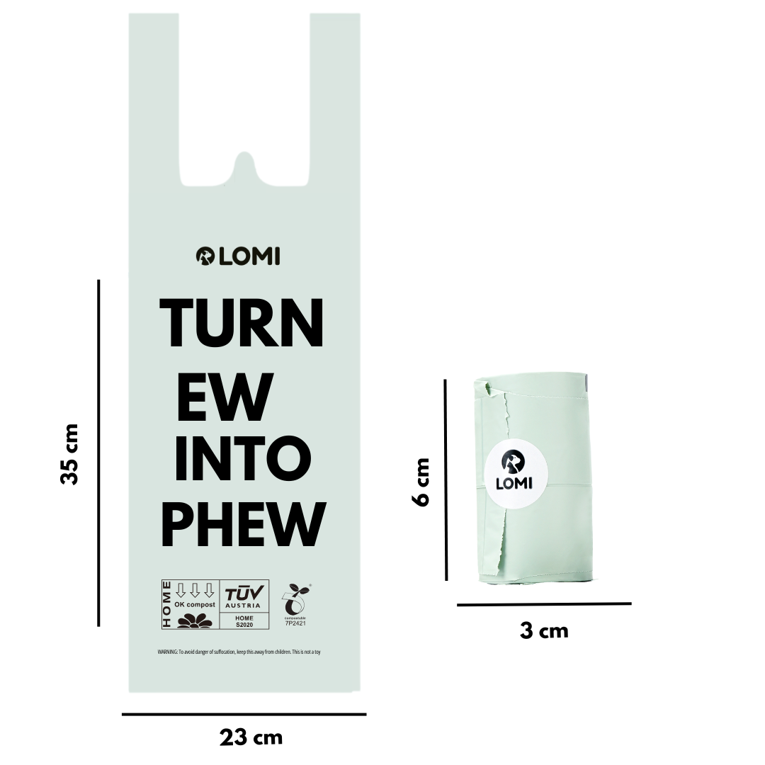 100% compostable poop bags with handles — Eco-friendly