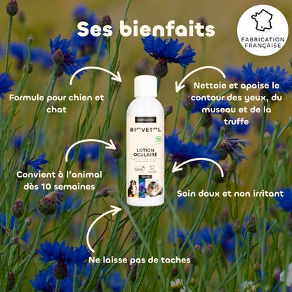 Organic eye lotion for dogs and cats