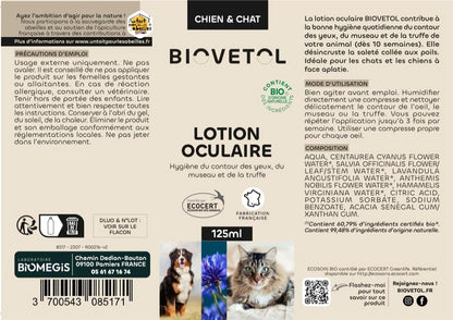 Organic eye lotion for dogs and cats