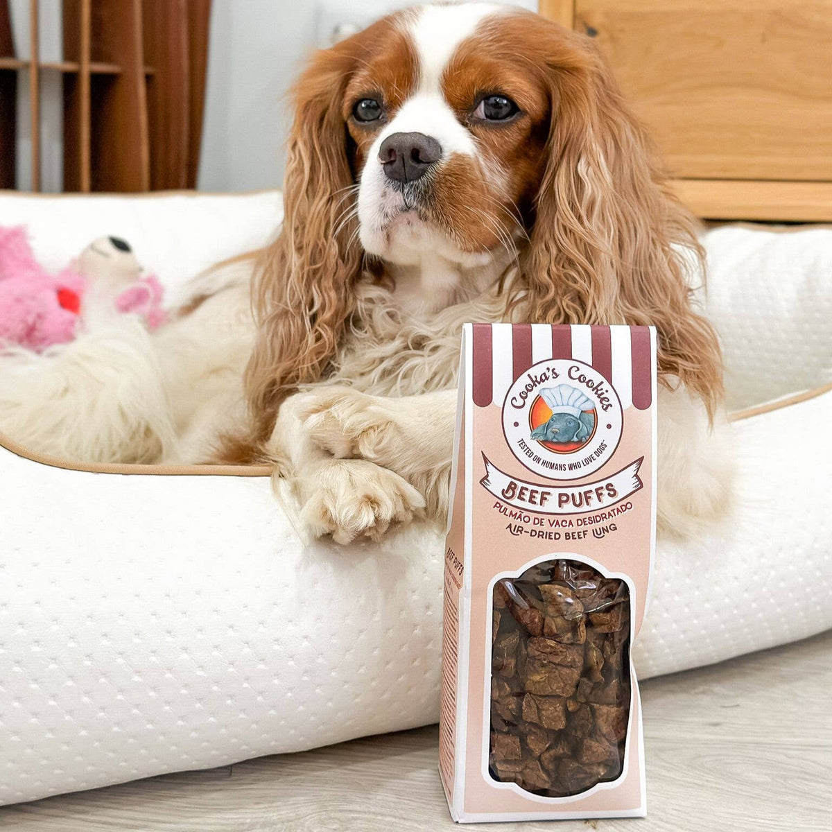 Air-dried beef lung treats for dogs