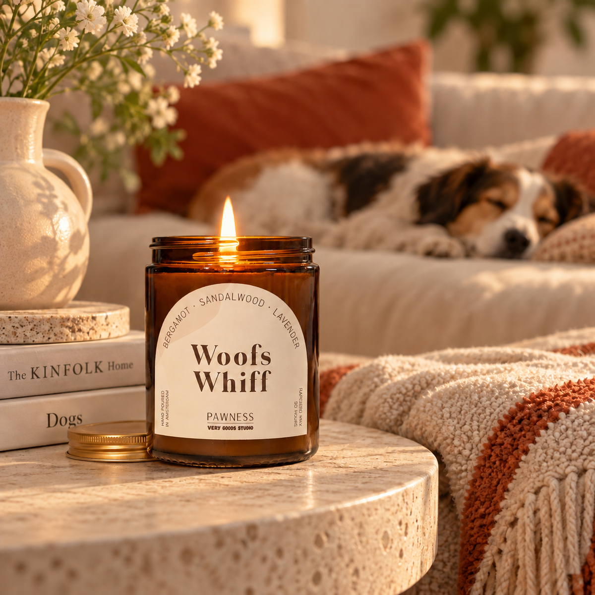 Natural scented candle made from rapeseed wax