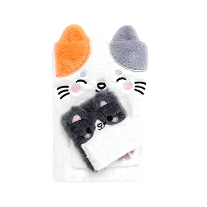 Lola the Cat plush notebook with pocket and mini notebook