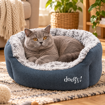 Soft oval basket with faux fur