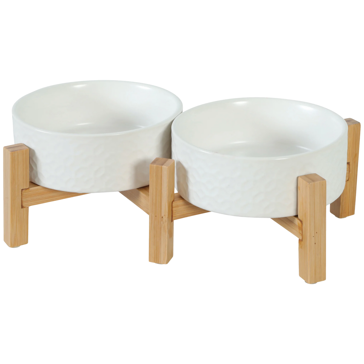 Stoneware bowl with bamboo stand