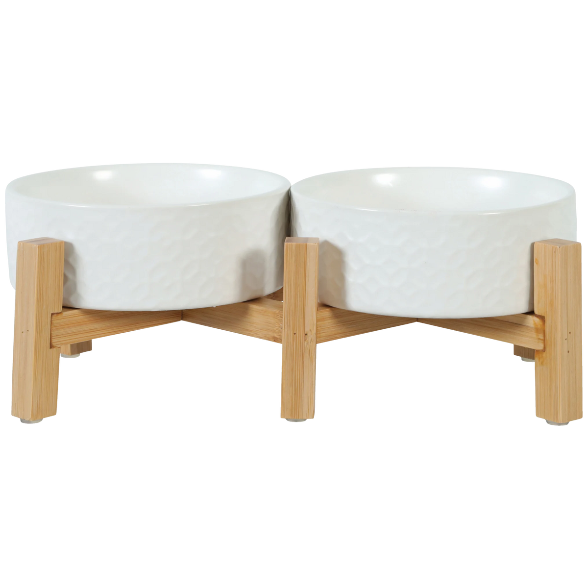 Stoneware bowl with bamboo stand