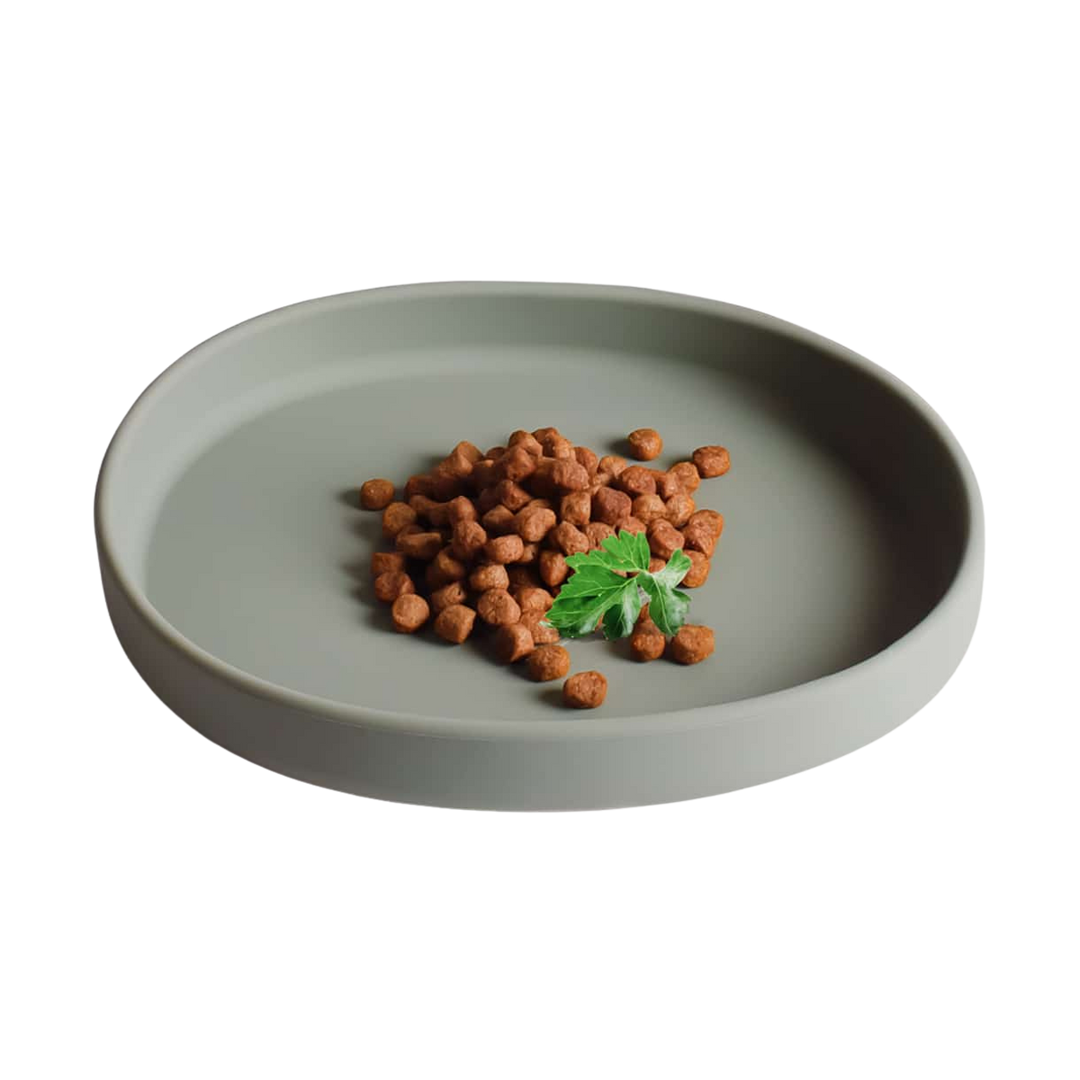 Flat silicone bowl