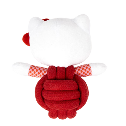 Hello Kitty plush and rope dog toy with squeaker