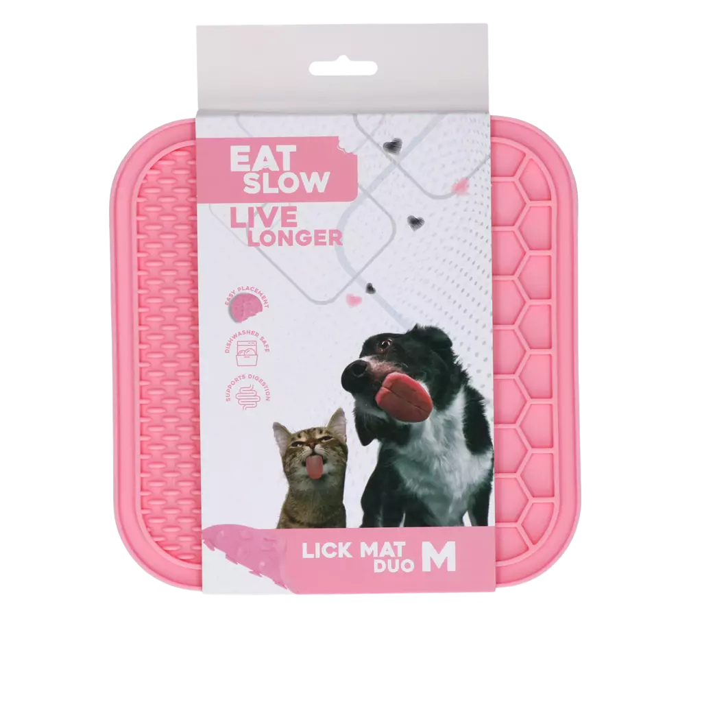 Dual-texture lick mat for dogs and cats