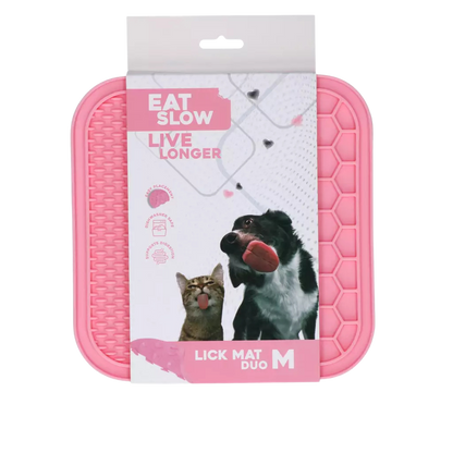 Dual-texture lick mat for dogs and cats
