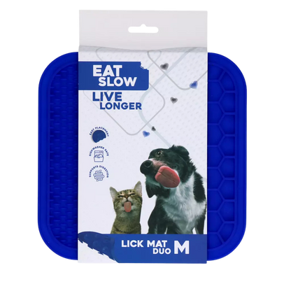 Dual-texture lick mat for dogs and cats