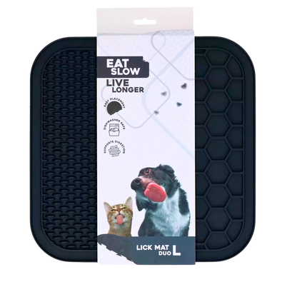 Dual-texture lick mat for dogs and cats