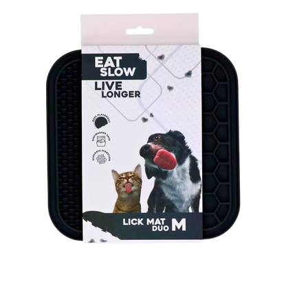 Dual-texture lick mat for dogs and cats
