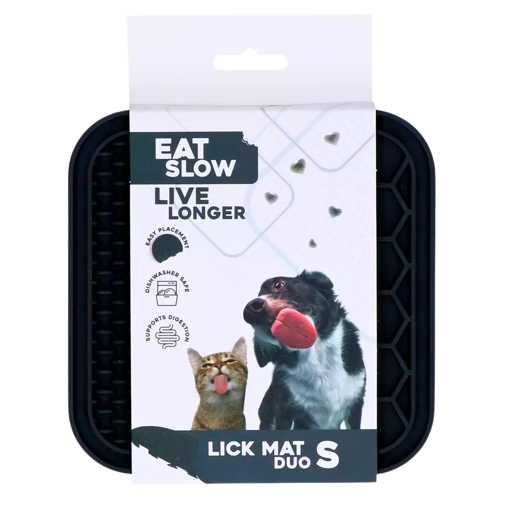 Dual-texture lick mat for dogs and cats
