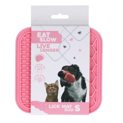 Dual-texture lick mat for dogs and cats