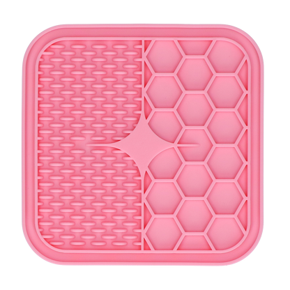 Dual-texture lick mat for dogs and cats