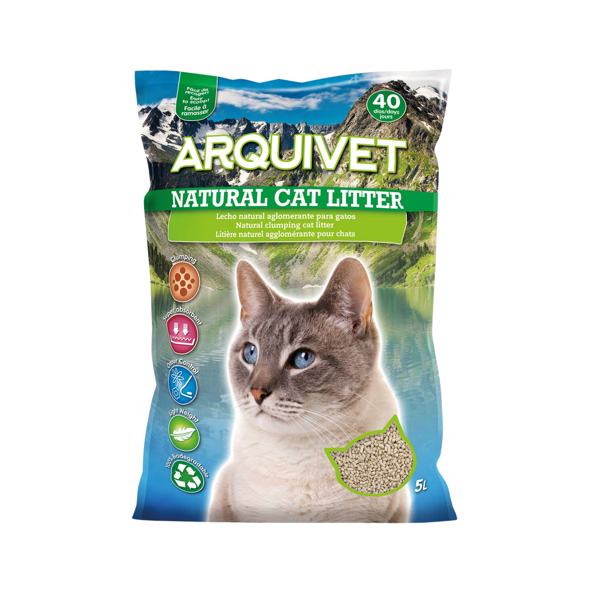 Natural clumping pine and bentonite cat litter