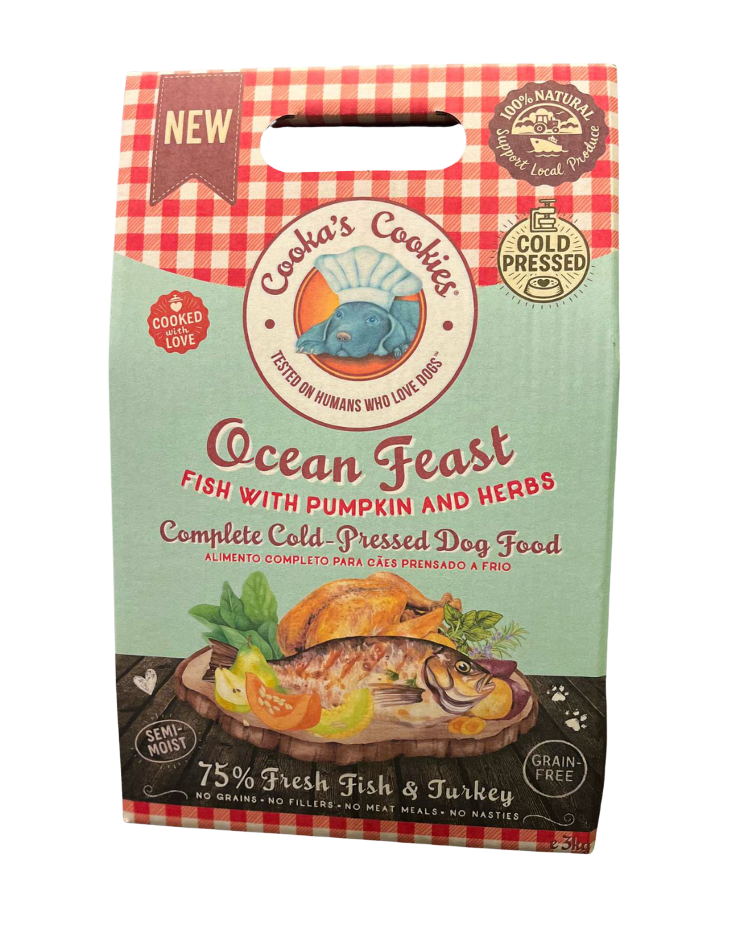 Ocean Feast semi-moist fish and turkey dog food