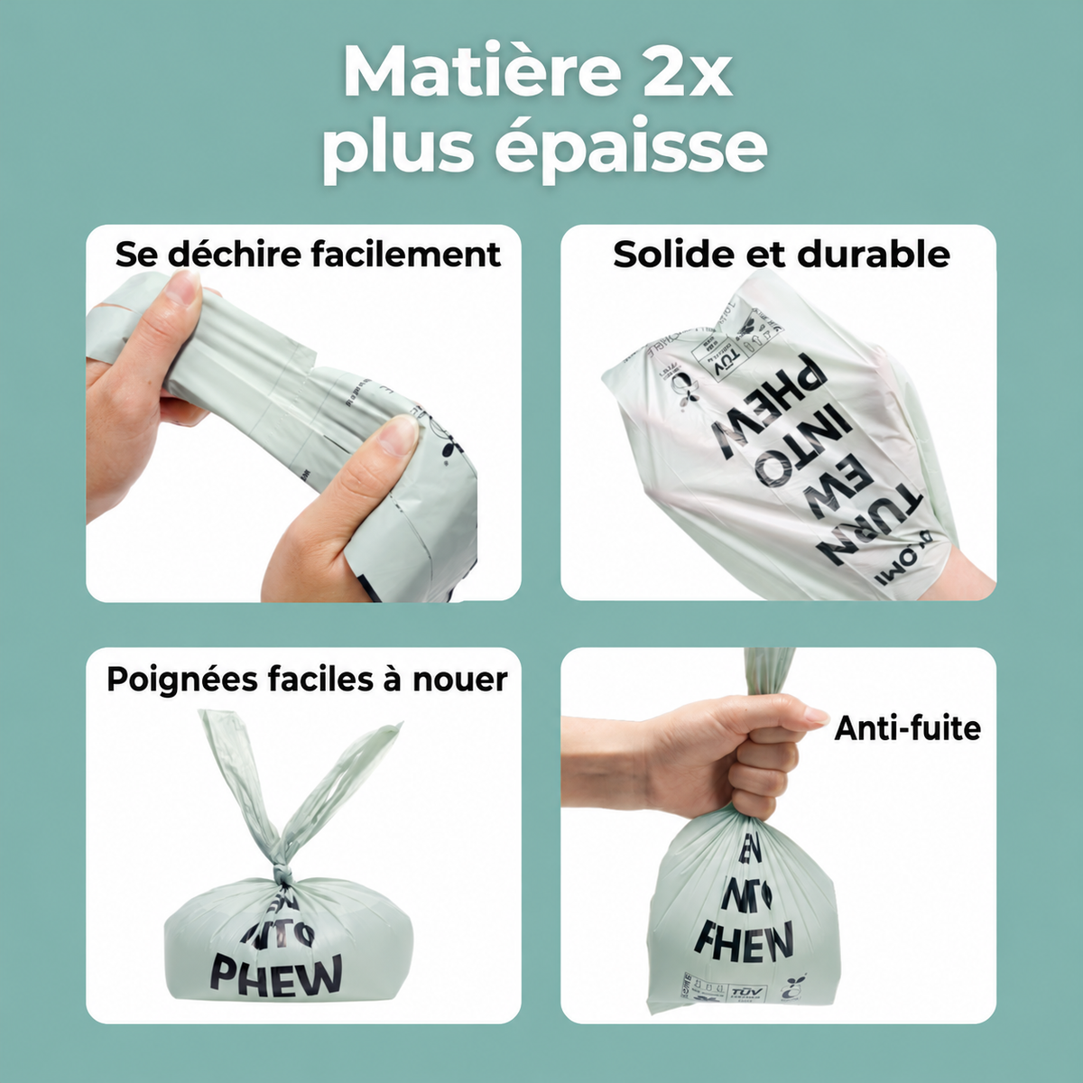 100% compostable poop bags with handles — Eco-friendly