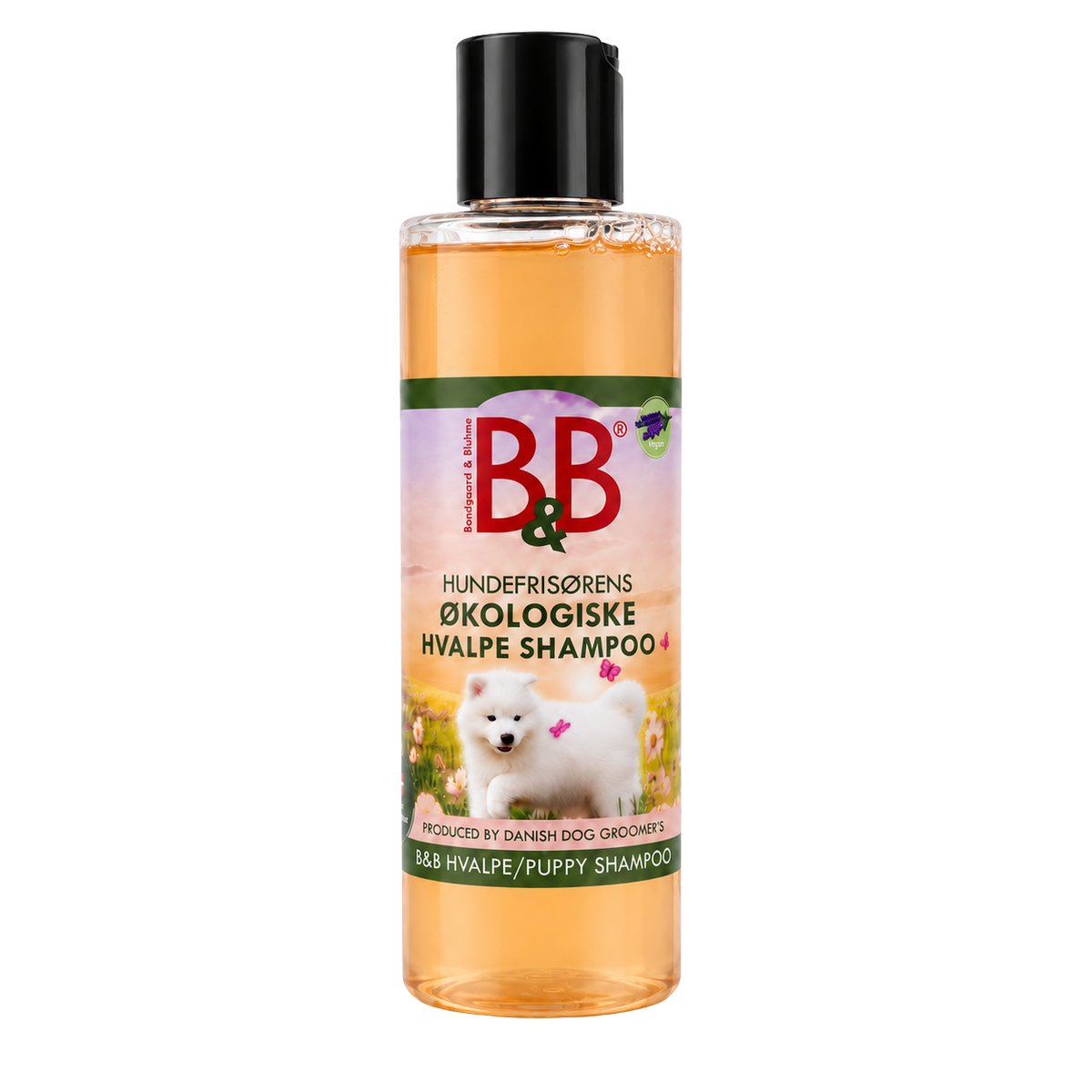 Gentle organic almond oil shampoo for puppies
