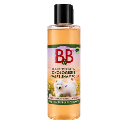 Gentle organic almond oil shampoo for puppies