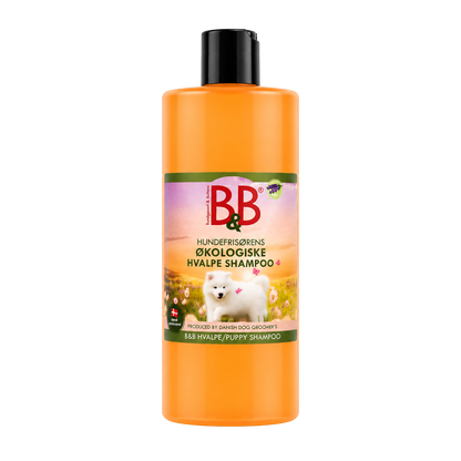 Gentle organic almond oil shampoo for puppies