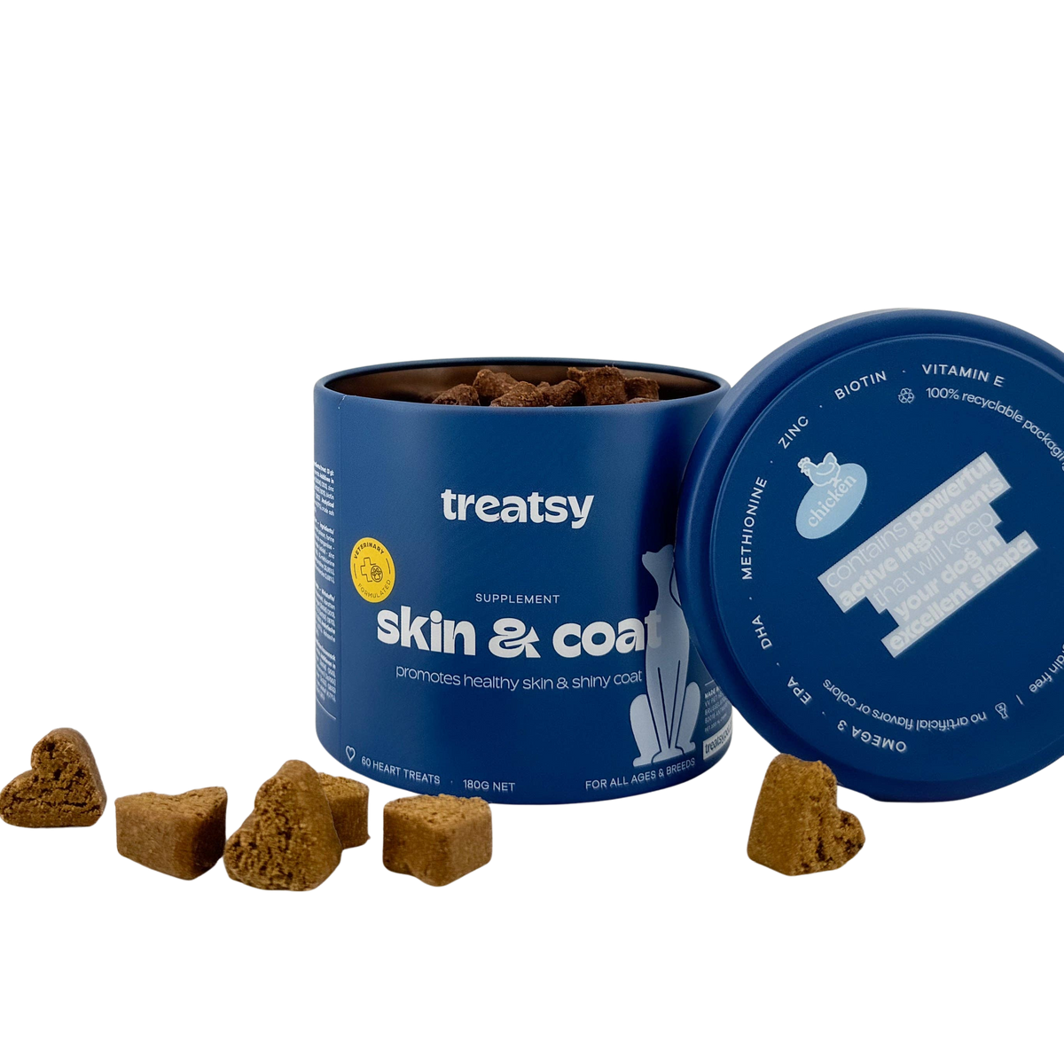Chicken-based skin and coat supplement for dogs
