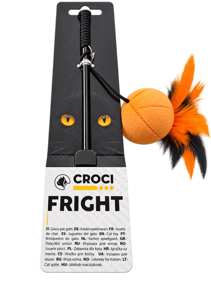 Pumpkin Halloween fishing rod cat toy