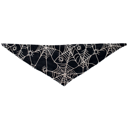 Glow-in-the-dark spider web dog bandana