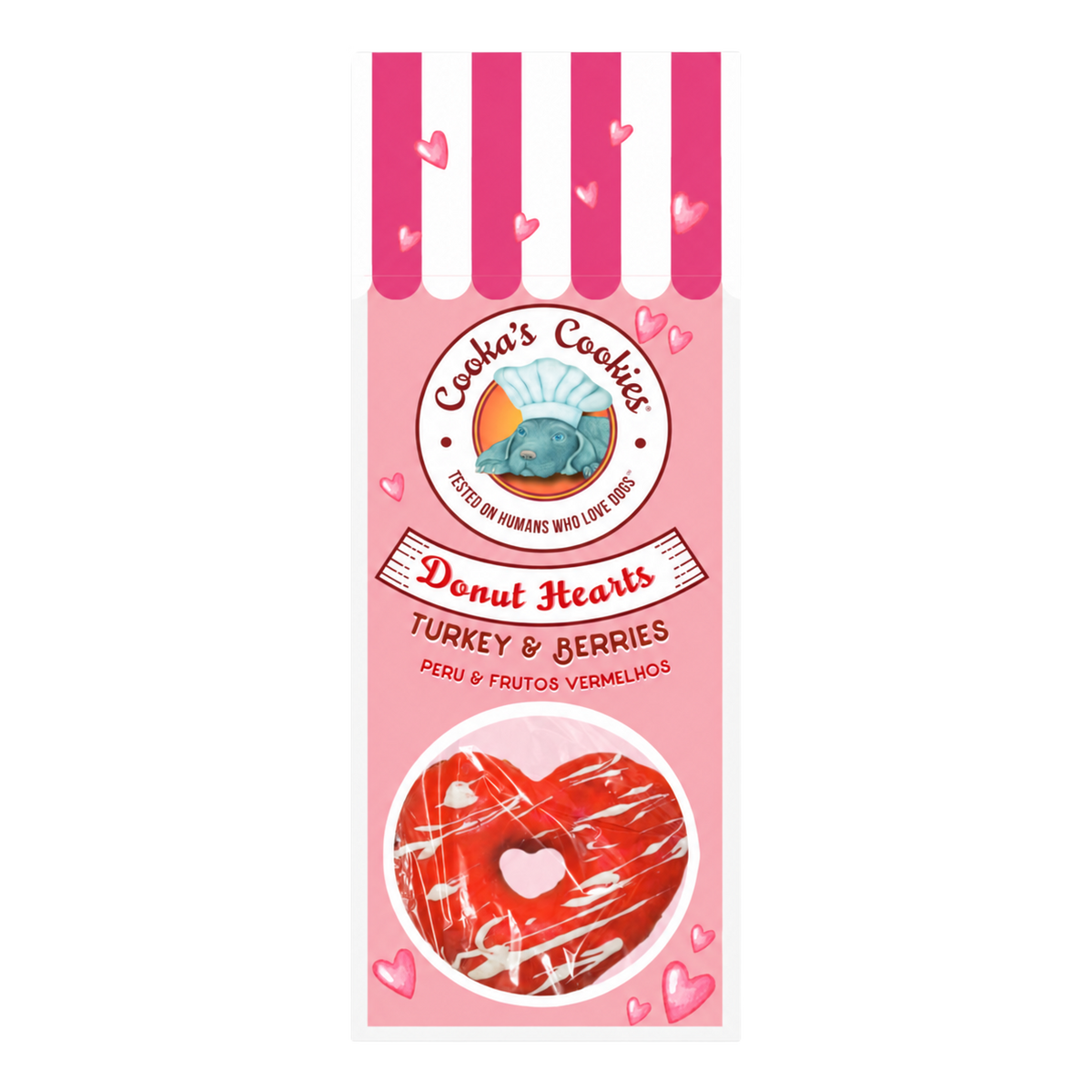 Heart-shaped donut biscuits for dogs