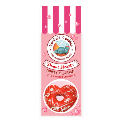 Heart-shaped donut biscuits for dogs