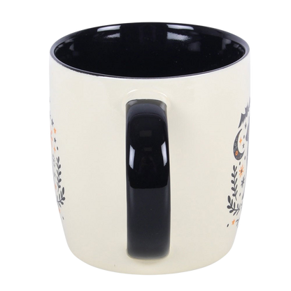 Black cat ceramic mug