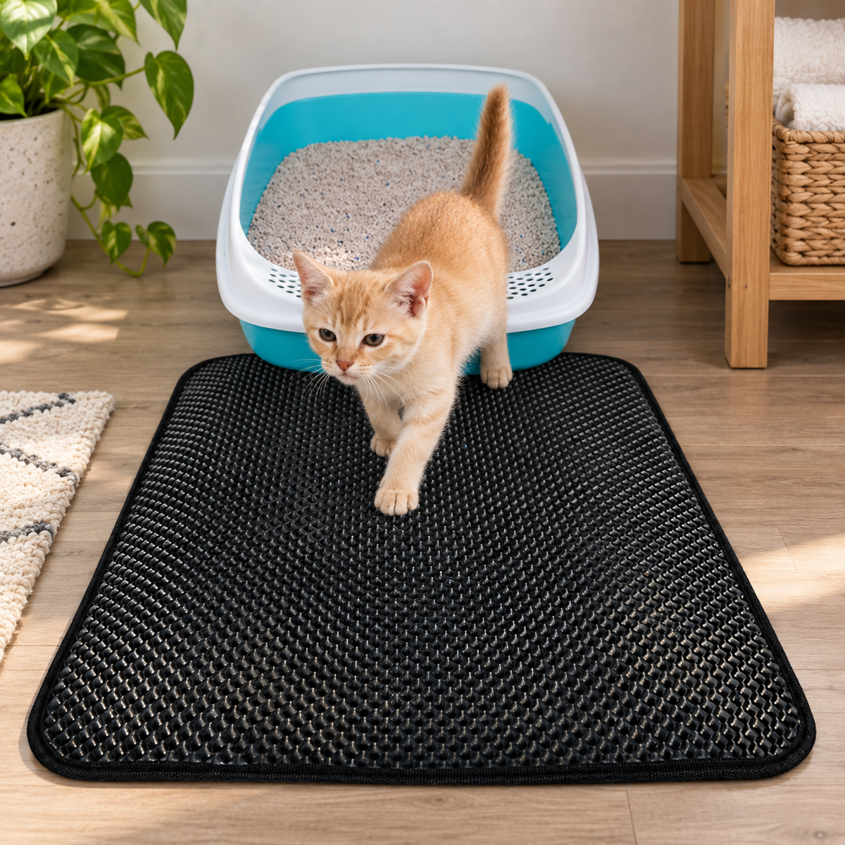 Honeycomb cat litter mat